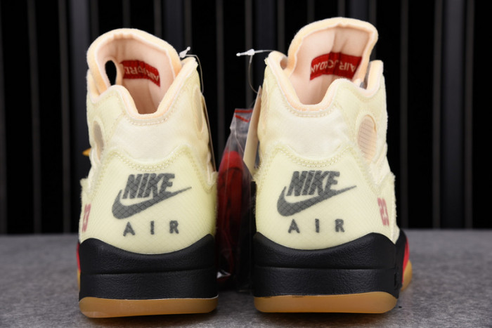 OF x Air Jordan 5 Sail Red DH8565-100