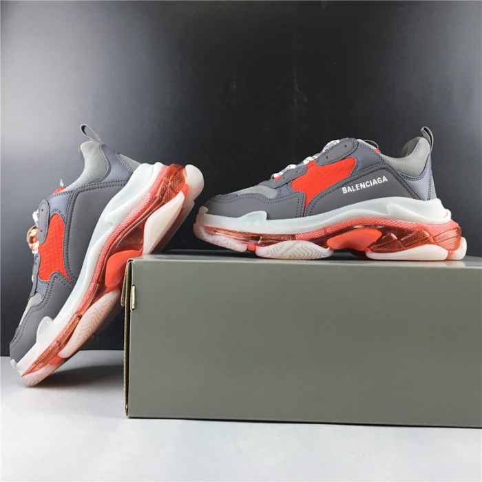 BL TRIPLE S TRAINERS CLEAR SOLE RED GREY 541624 W09OH 1010