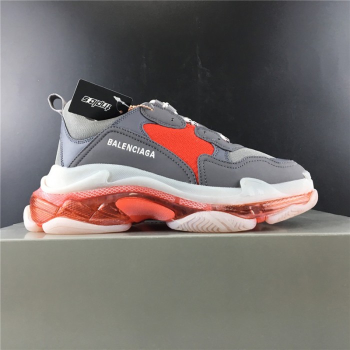 BL TRIPLE S TRAINERS CLEAR SOLE RED GREY 541624 W09OH 1010