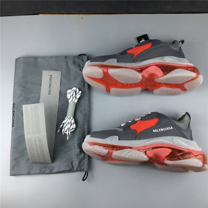 BL TRIPLE S TRAINERS CLEAR SOLE RED GREY 541624 W09OH 1010