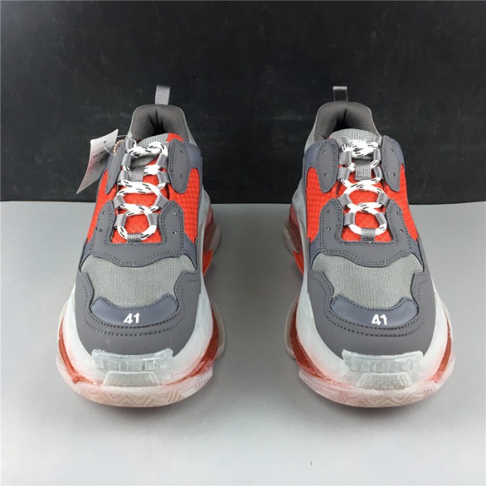 BL TRIPLE S TRAINERS CLEAR SOLE RED GREY 541624 W09OH 1010