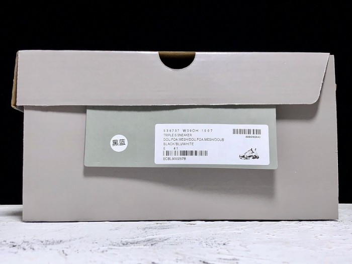 BL TRIPLE S TRAINERS CLEAR SOLE B;ACK BLUE WHITE 541624 W09OH 1007