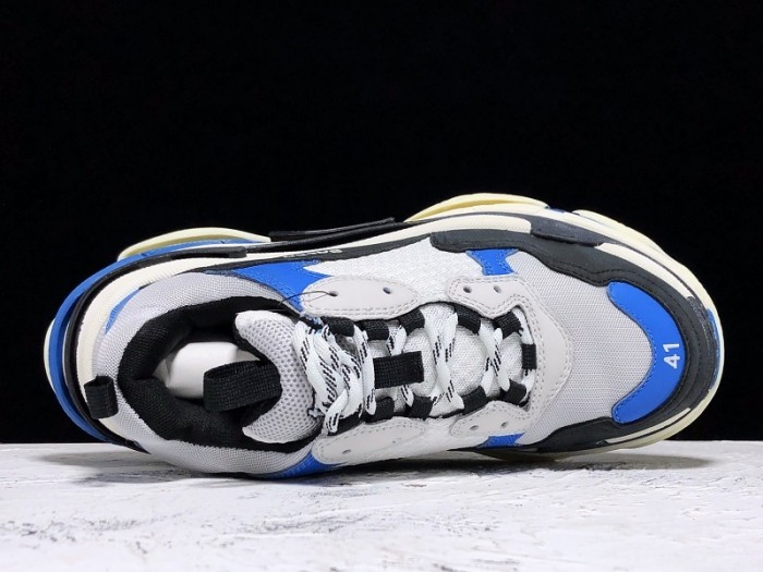 BL TRIPLE S TRAINERS CLEAR SOLE B;ACK BLUE WHITE 541624 W09OH 1007