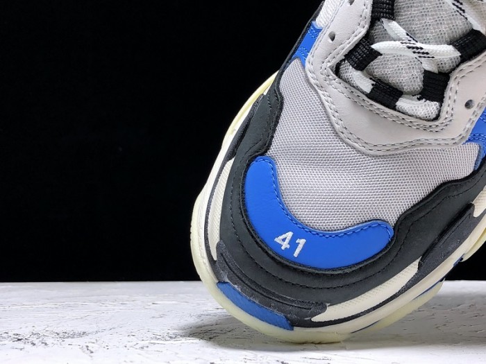 BL TRIPLE S TRAINERS CLEAR SOLE B;ACK BLUE WHITE 541624 W09OH 1007