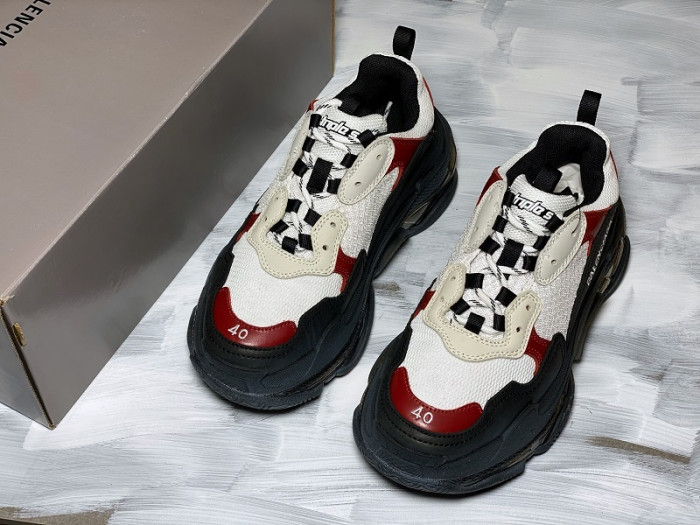 BL TRIPLE S TRAINERS CLEAR SOLE BLACK /BROWN/ RED 541624 W09O1 9000