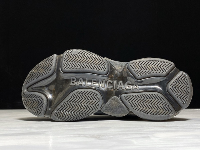 BL TRIPLE S TRAINERS CLEAR SOLE BLACK /BROWN/ RED 541624 W09O1 9000