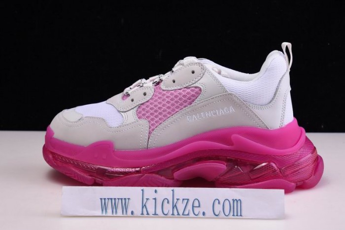 BL TRIPLE S TRAINERS CLEAR SOLE  WHITE PINK   541624  W09OH  1012