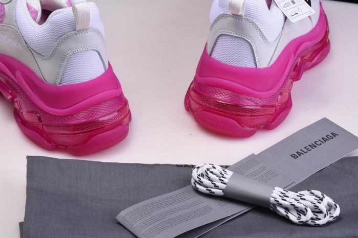 BL TRIPLE S TRAINERS CLEAR SOLE WHITE PINK 541624 W09OH 1012