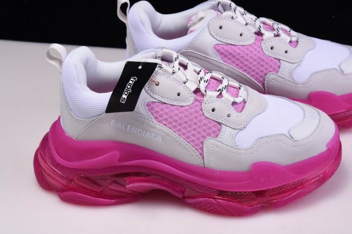 BL TRIPLE S TRAINERS CLEAR SOLE WHITE PINK 541624 W09OH 1012