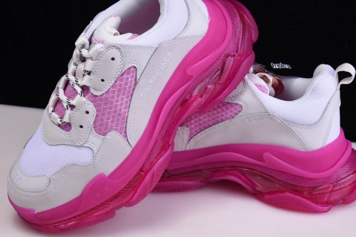 BL TRIPLE S TRAINERS CLEAR SOLE WHITE PINK 541624 W09OH 1012