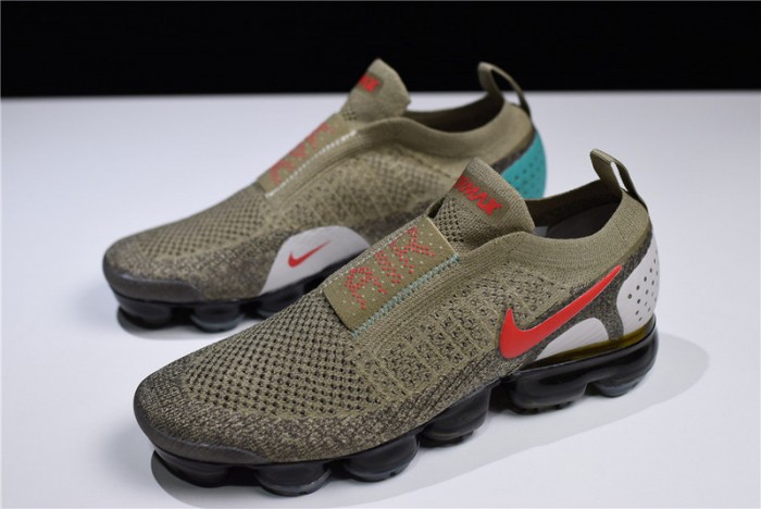 Nike VaporMax FK Moc 2 Natural Olive Habanero Red Air Vapor Max mens  AH7006-200